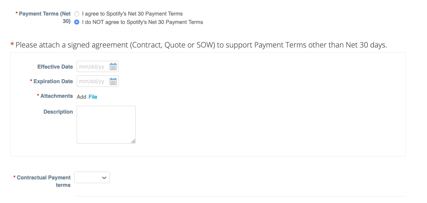 Payment Terms (Net 30)