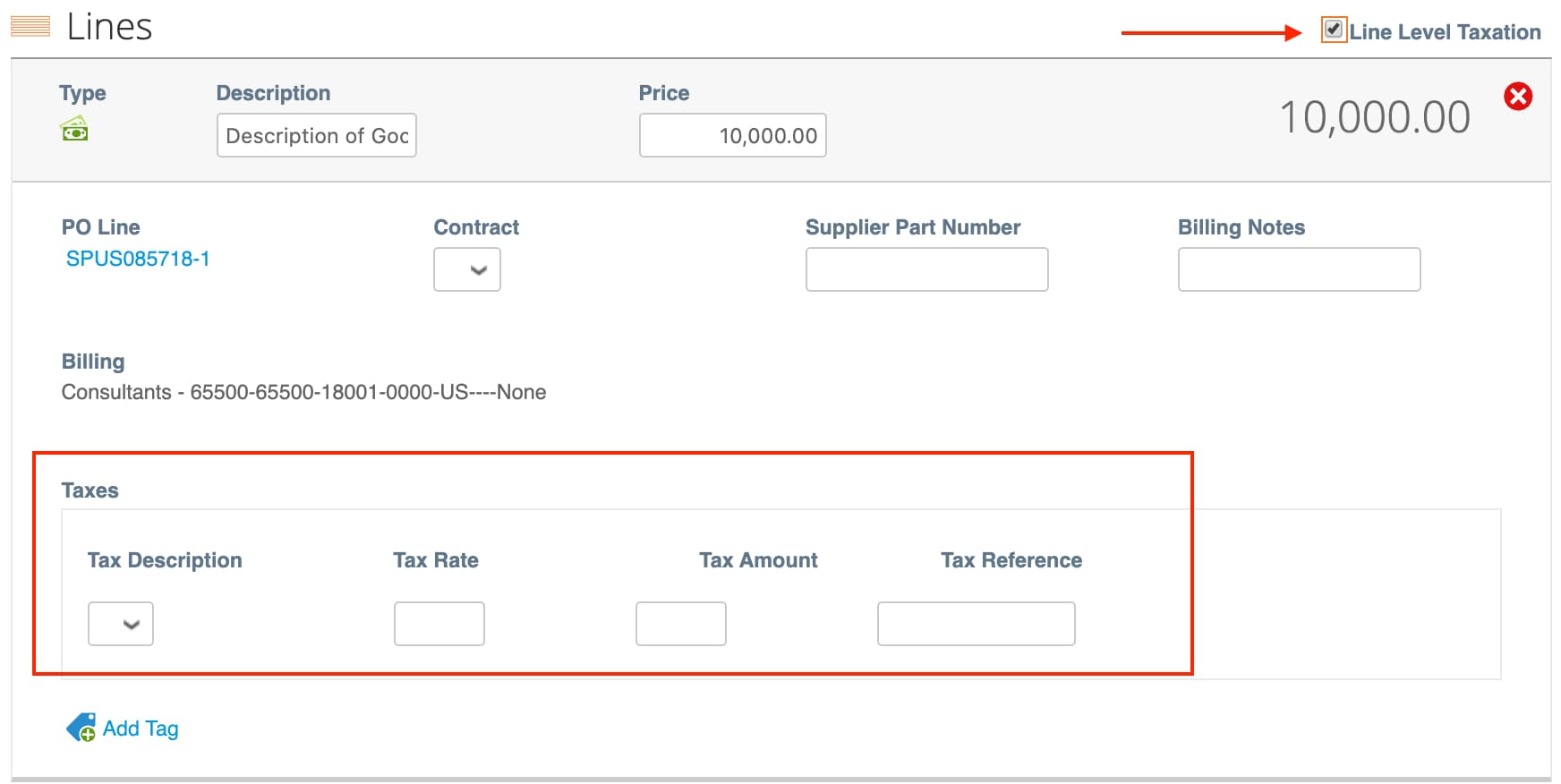 Line Level Taxation