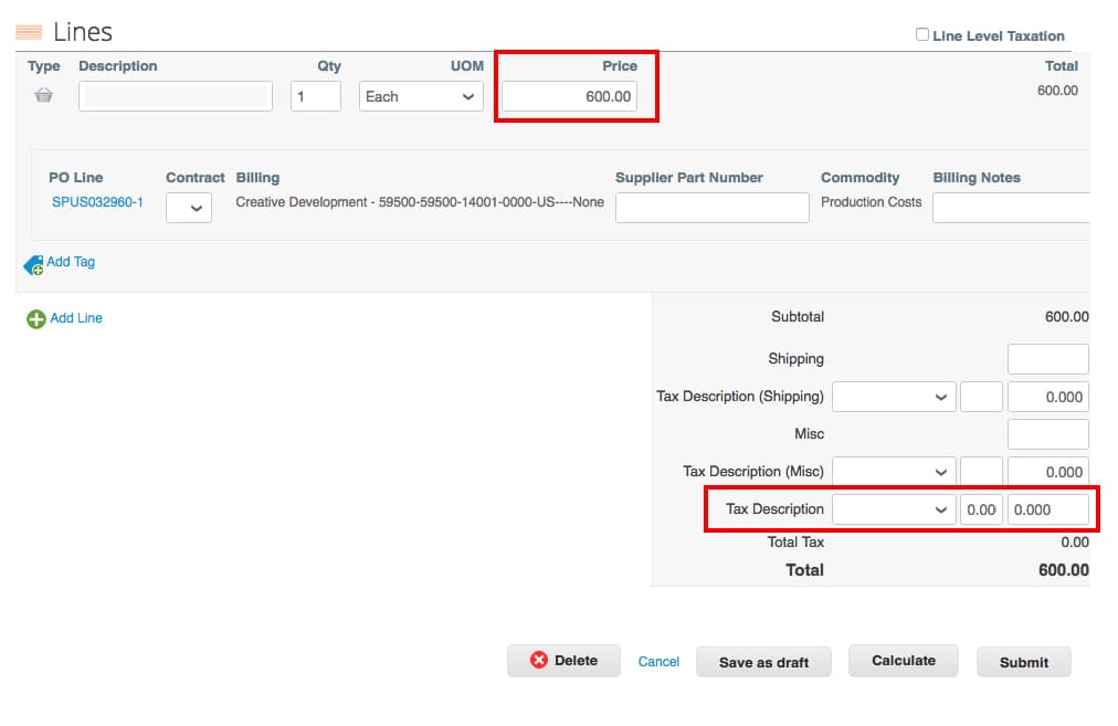 Input a Tax Description (TAX/VAT CODE)