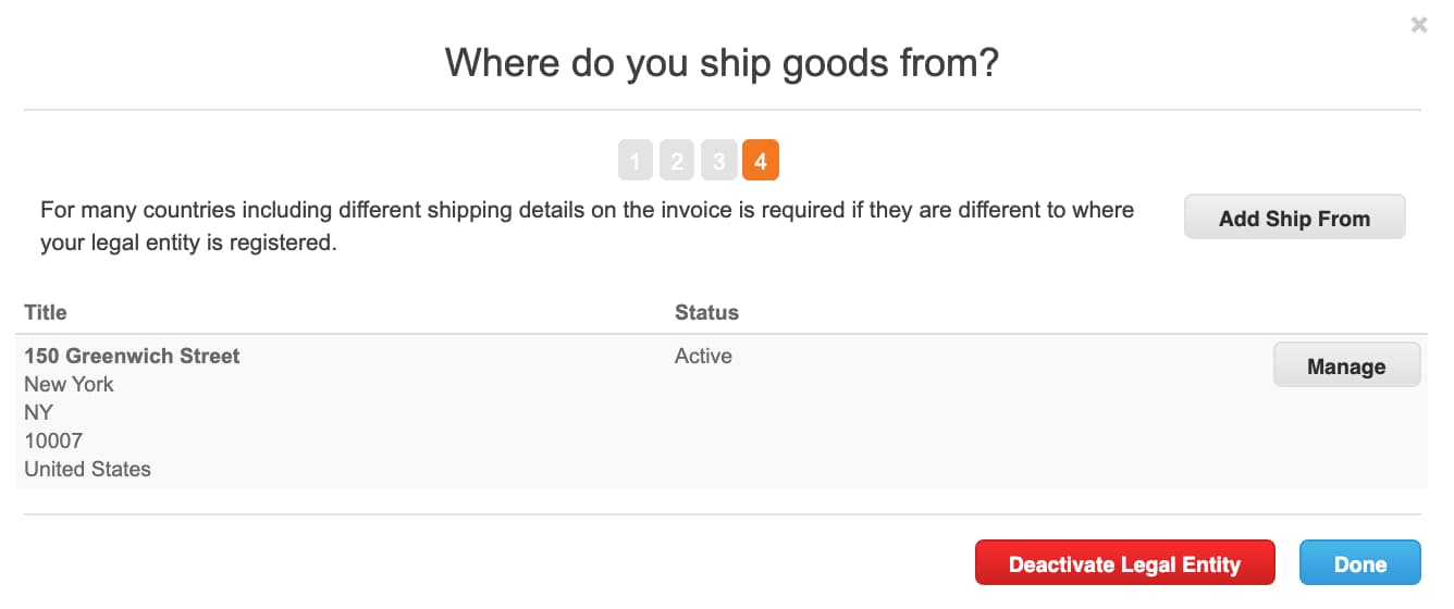 Step 5: Where do you ship goods from?